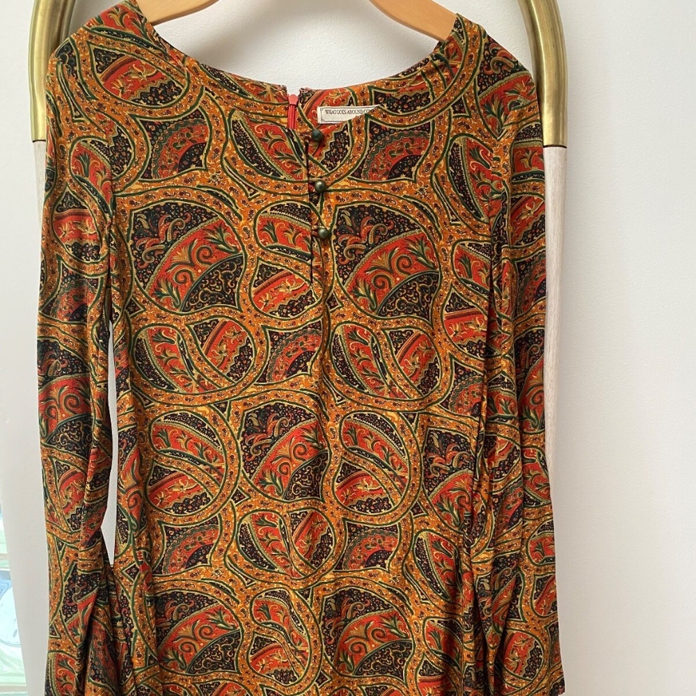 NWT What Goes Around Comes Around Multicolor Printed Silk Mini Dress Size M $300